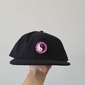 Black Cap with Pink Logo